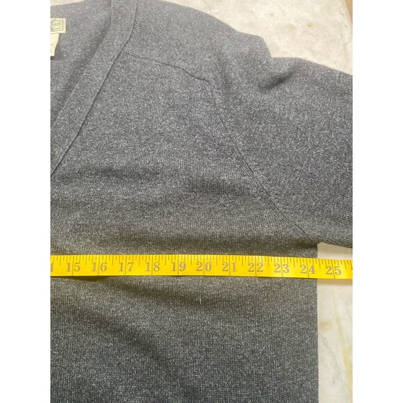 Vintage LL Bean Cardigan Sweater Men’s L Lambswool Braided Leather Buttons - Picture 7 of 11